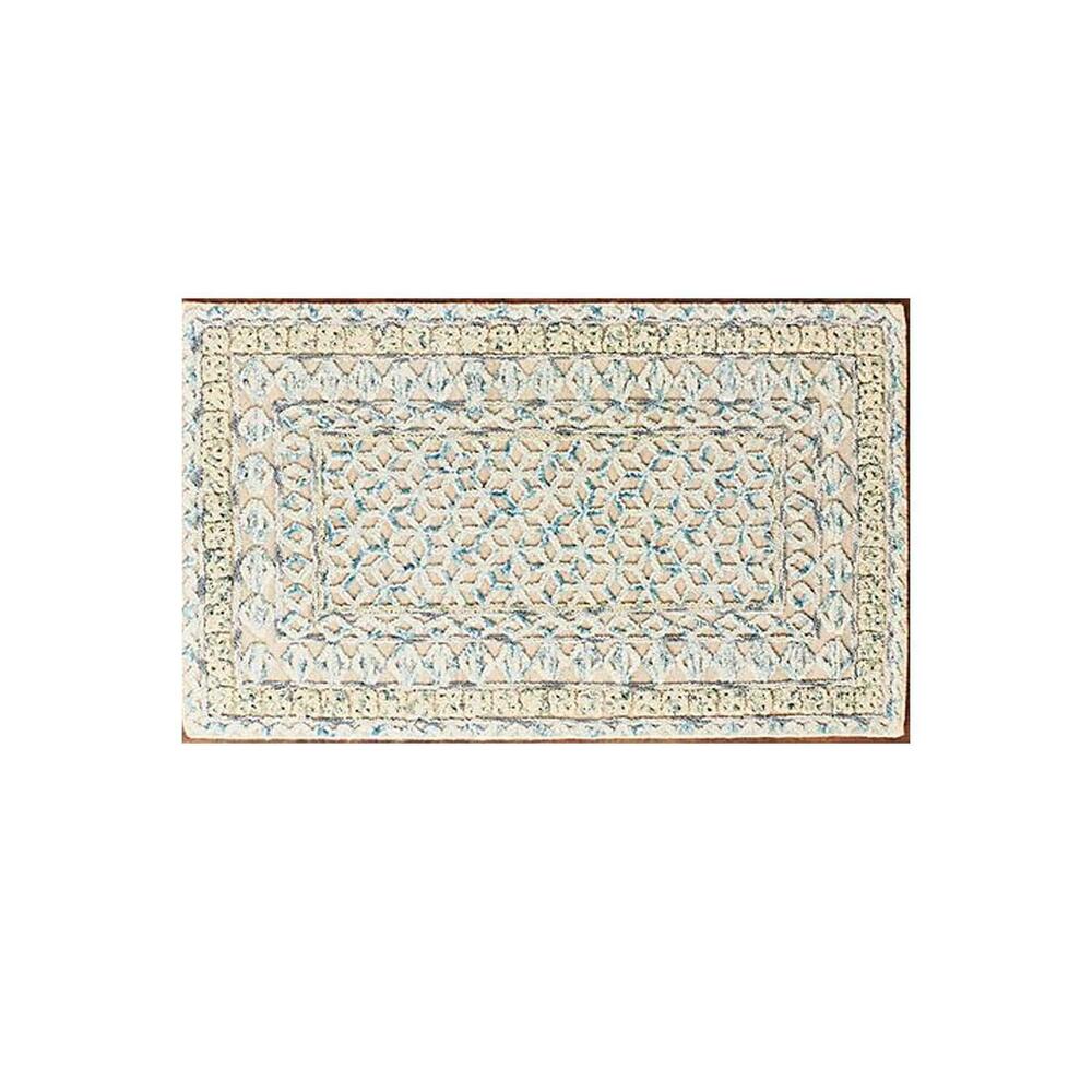 Home Reflections 3' x 5' Tonal Geometric Woven Accent Rug Blue